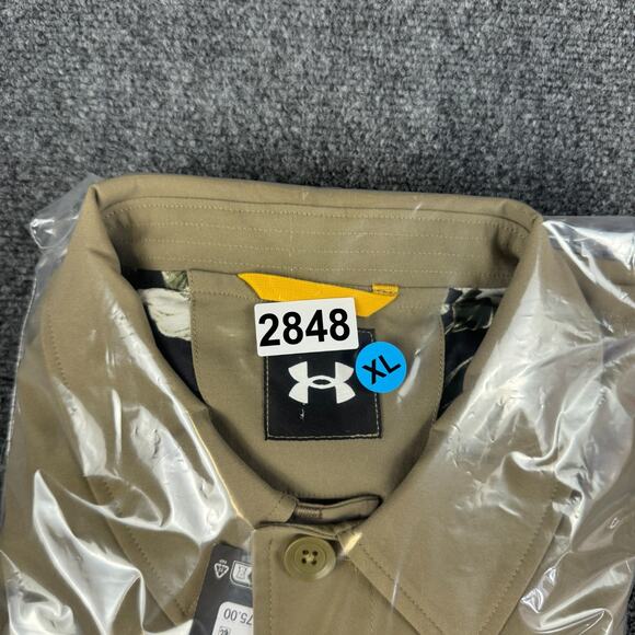 Under Armour Unstoppable Utility Jacket Mens XL Button Down $175 Brown 1390261 - Picture 12 of 12